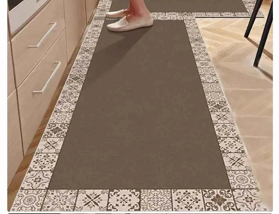 Pvc Kitchen Carpet Non-slip Oil-proof Rug Waterproof Leather Floor Mat Modern Long Strip Carpets Alfombra De Cocina 주방 미끄럼 방지 카펫