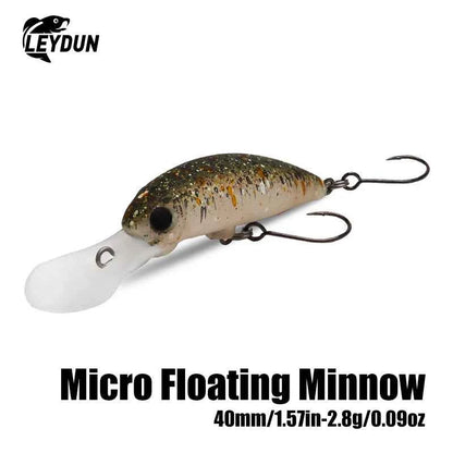 LeyDun Floating Minnow Lures 40mm 2.8g Shallow Diving Crankbait