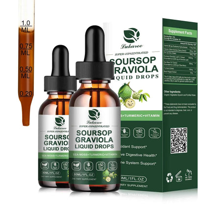 30ml Soursop Graviola Extract Drops Immunity Digestion Detox Gluten Free