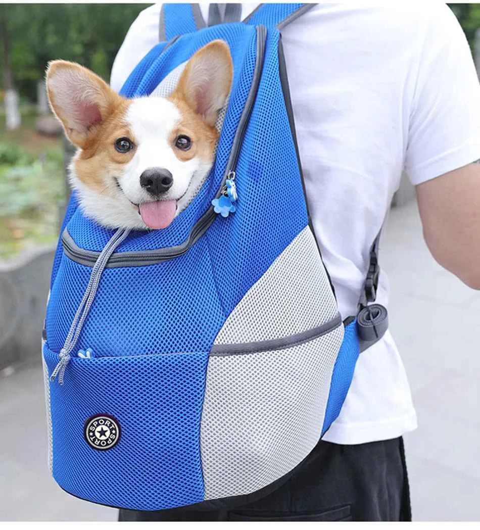 Dog Backpack Carrier Travel Bag Breathable Reflective Strips For Hiking