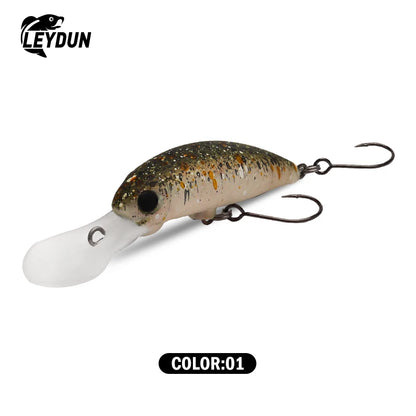 LeyDun Floating Minnow Lures 40mm 2.8g Shallow Diving Crankbait