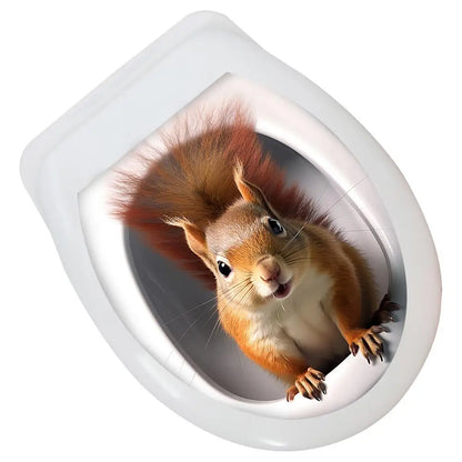 Toilet Seat 3D Decals Toilet Seat Cover Waterproof Stickers In 3D Room Ornaments 3D Stickers For Kitchen Living Room Bedroom