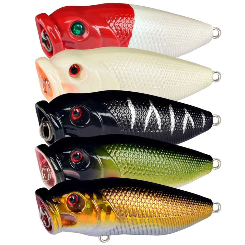 Lingyue 1pc Hard Topwater Popper Lure 7cm 8g Plastic Wobbler