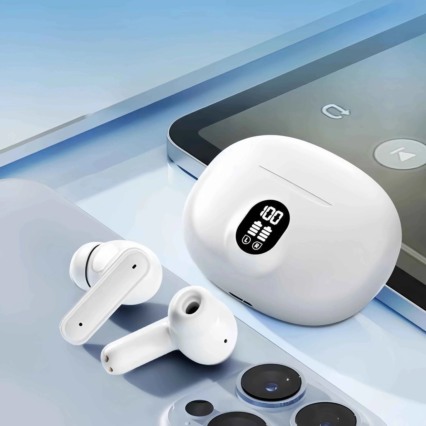 895B TWS Noise Canceling Earbuds Waterproof with LED Display Charging Case