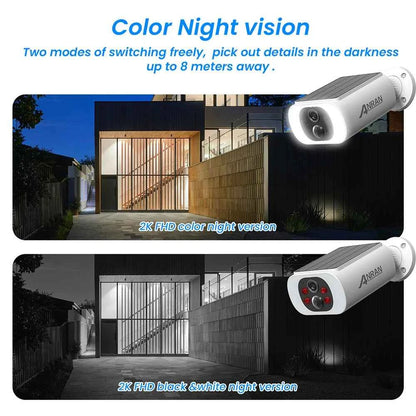 ANRAN 2 3 4 Pack Outdoor WiFi Solar Battery Camera Floodlight Night Vision Alarm