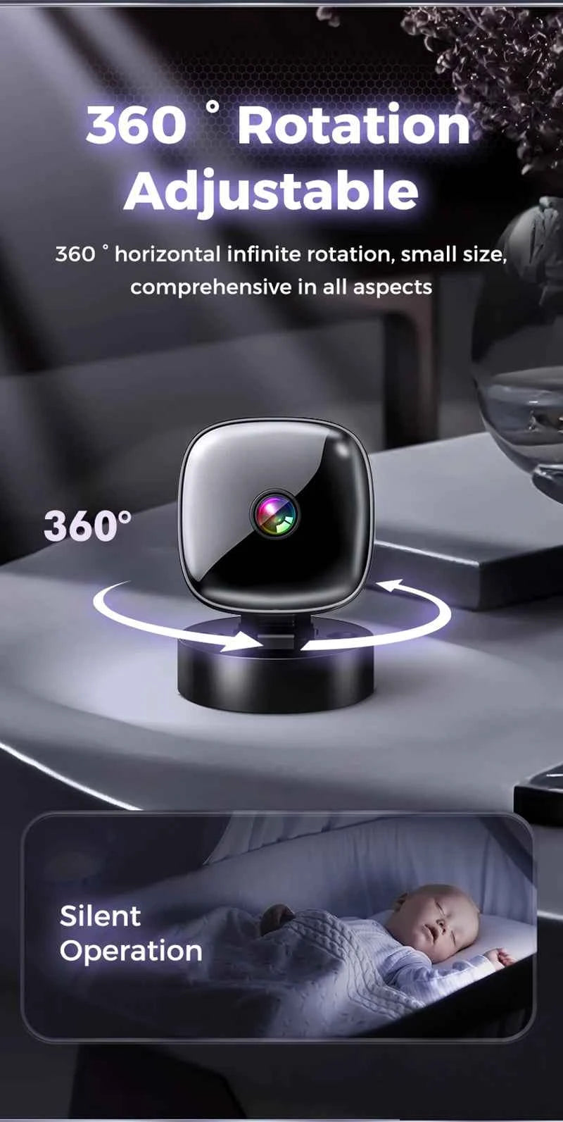 Lenovo Mini Security Camera 1080P WiFi Surveillance Indoor With Motion Detection