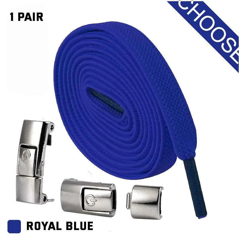 Press Lock Elastic Shoelaces 8mm Flat No Tie For Shoes Kids Adults