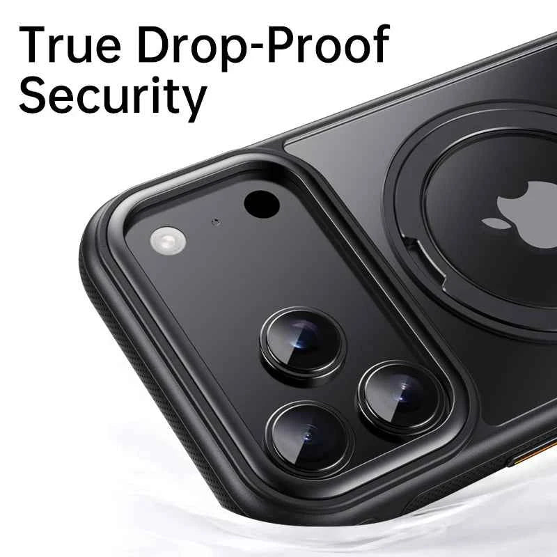Transparent Magnetic Case for iPhone 17 Air 16 Plus 15 14 13 17 Pro Max 16e 360° Rotating Ring Holder Kickstand Cover LMD003