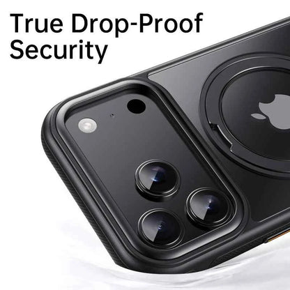 Transparent Magnetic Case for iPhone 17 Air 16 Plus 15 14 13 17 Pro Max 16e 360° Rotating Ring Holder Kickstand Cover LMD003