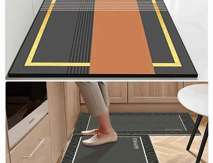 Pvc Kitchen Carpet Non-slip Oil-proof Rug Waterproof Leather Floor Mat Modern Long Strip Carpets Alfombra De Cocina 주방 미끄럼 방지 카펫