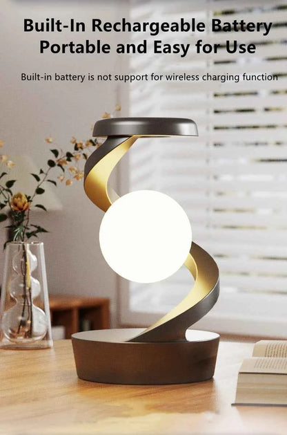 Rotating Floating Table Lamp With 15W Wireless Charger And RGB Light