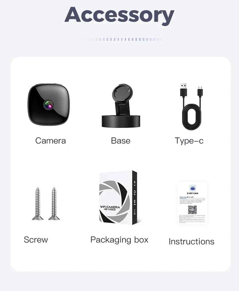 Lenovo Mini Security Camera 1080P WiFi Surveillance Indoor With Motion Detection