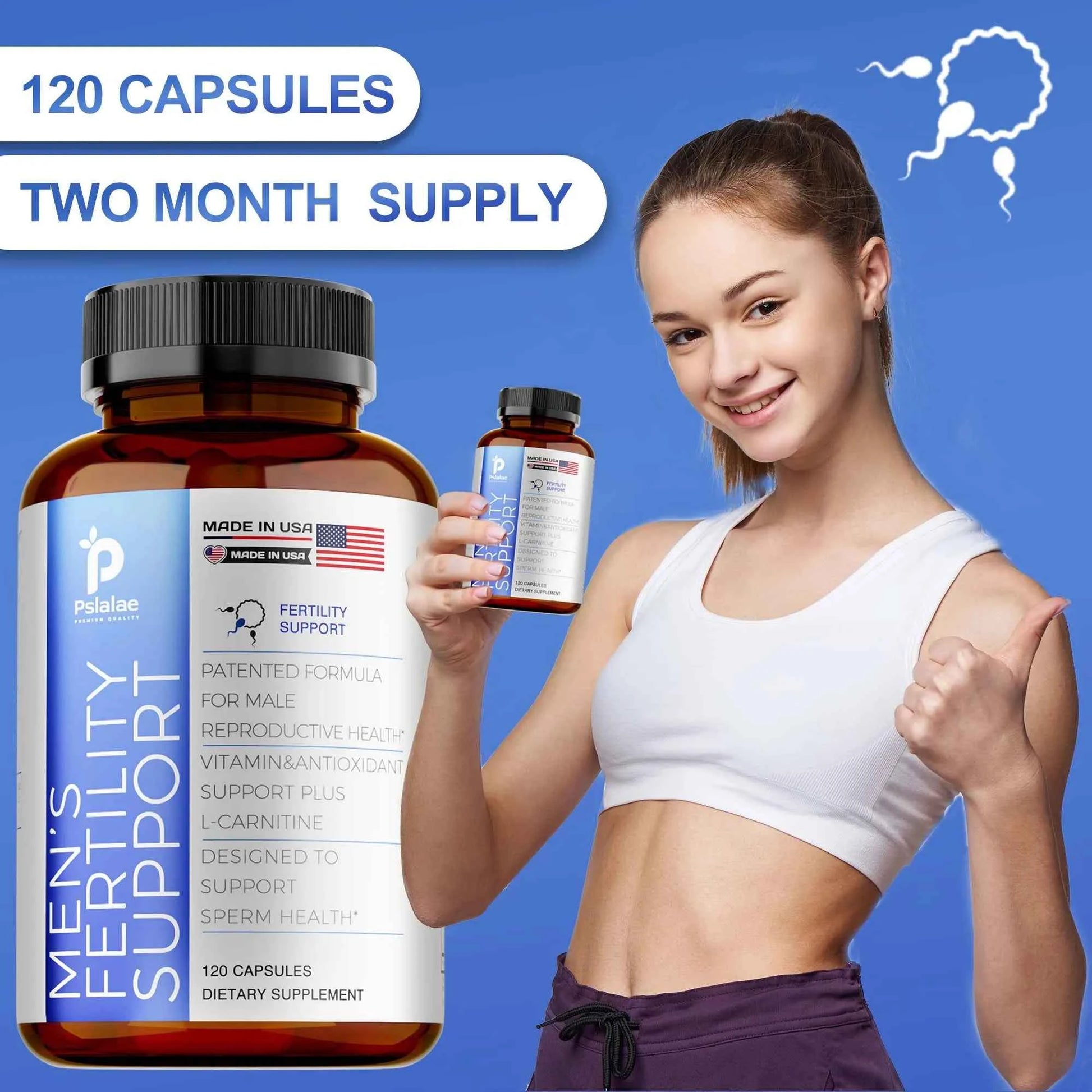Unisex Fertility Support Ginseng Multivitamins L Carnitine Maca 120 Capsules
