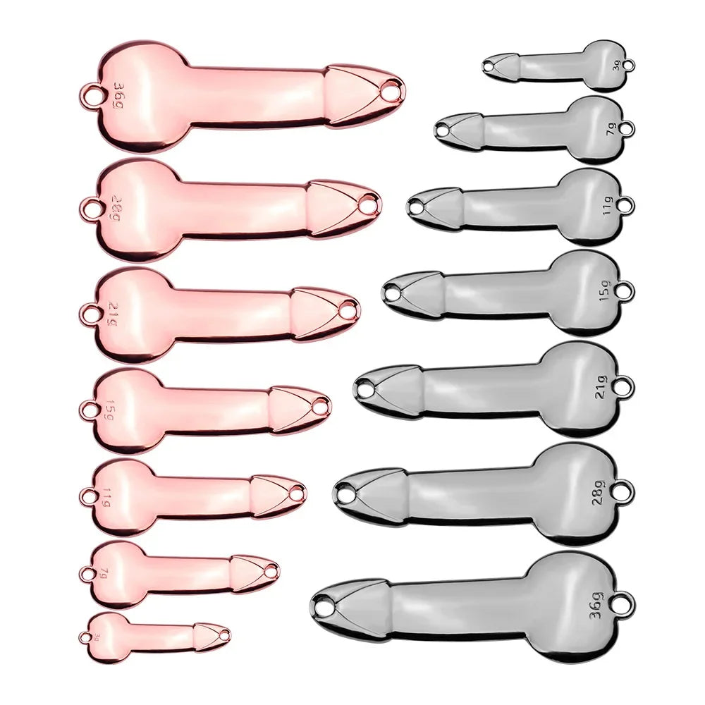 Metal Penis Spoon Lure 3g 7g 11g 15g 21g Vibrating Hard Bait Sequin Fishing Lure