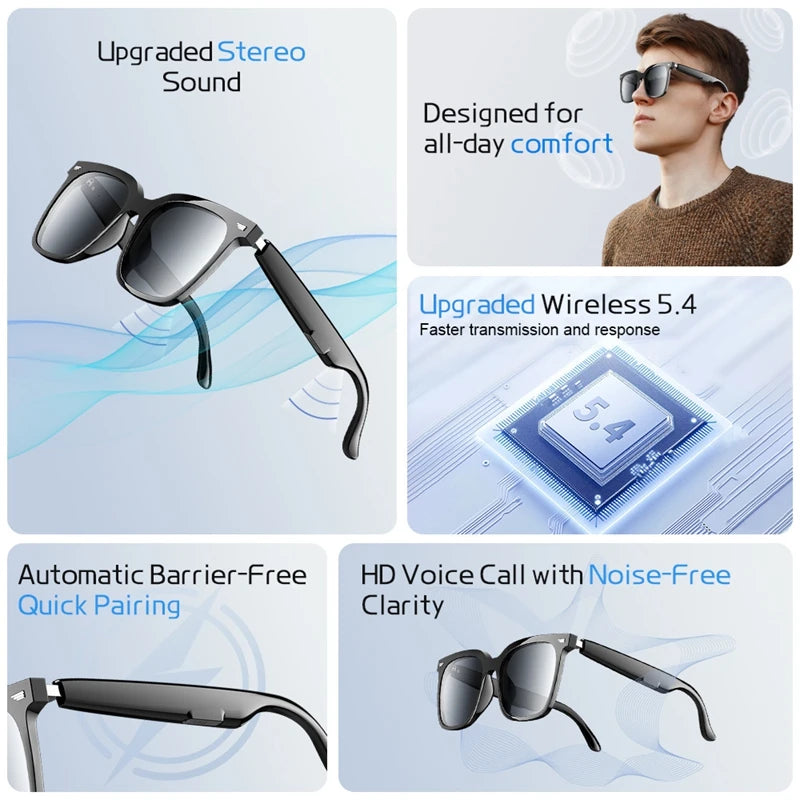 Lenovo Smart Glasses Wireless Bluetooth 5.4 Multifunctional Voice Assistant Music Player Sports Glasses Gift For Friends 2026