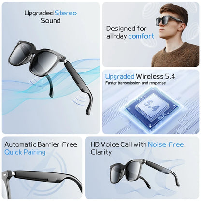 Lenovo Smart Glasses Wireless Bluetooth 5.4 Multifunctional Voice Assistant Music Player Sports Glasses Gift For Friends 2026