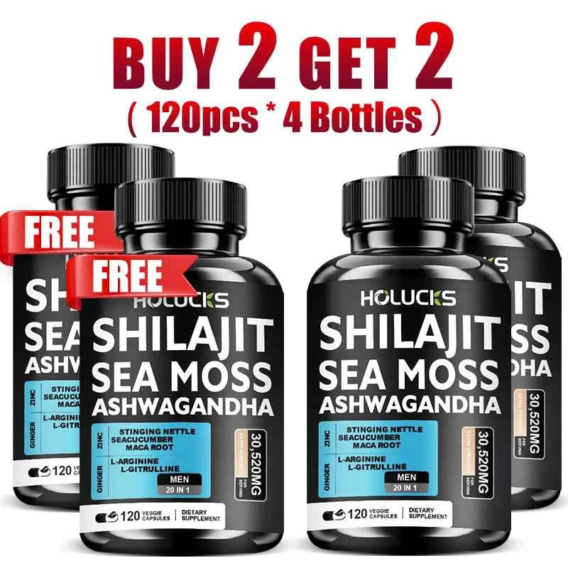 Shilajit And Sea Moss Supplement Buy 1 Get 1 Free Boosts Testosterone Energy