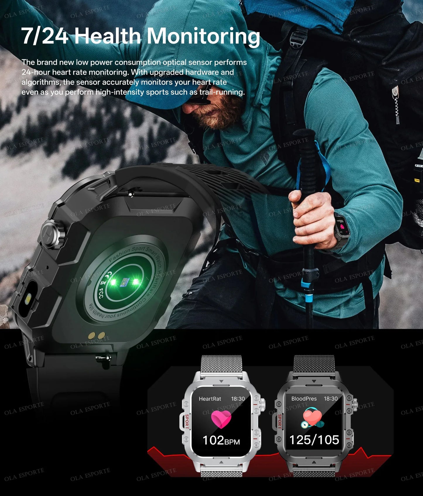 2025 New Military Smart Watch Men IP67 3ATM Outdoor Sports Fitness Tracker Health Monitoring 1.44 Inch Bluetooth Call Smartwatch