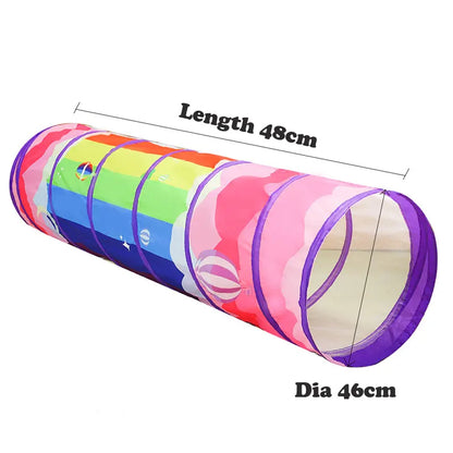 Portable Children's Tent Crawling Tunnel Kids Little House Play House Tipi Tent Indoor Toy Tube Baby Crawling Games Rainbow Tent