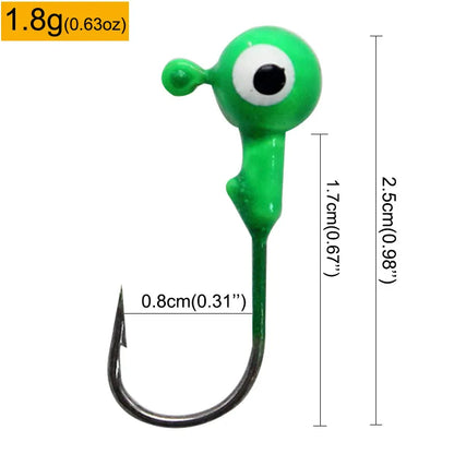 Colorful Jig Head Hooks For Soft Worm Lures 1g 1.8g 3.5g 5g 7g 5pcs Bag