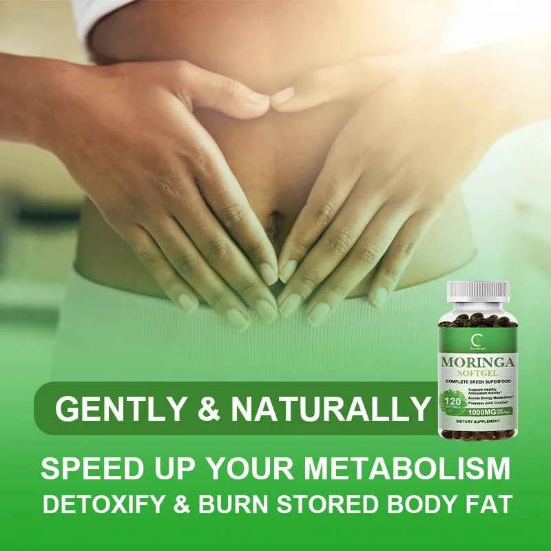 Organic Moringa Leaf Extract 1000mg Capsules Immune Support Digestive Health