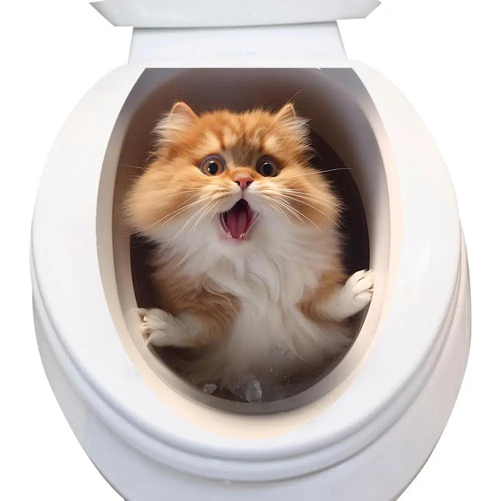 Toilet Seat 3D Decals Toilet Seat Cover Waterproof Stickers In 3D Room Ornaments 3D Stickers For Kitchen Living Room Bedroom