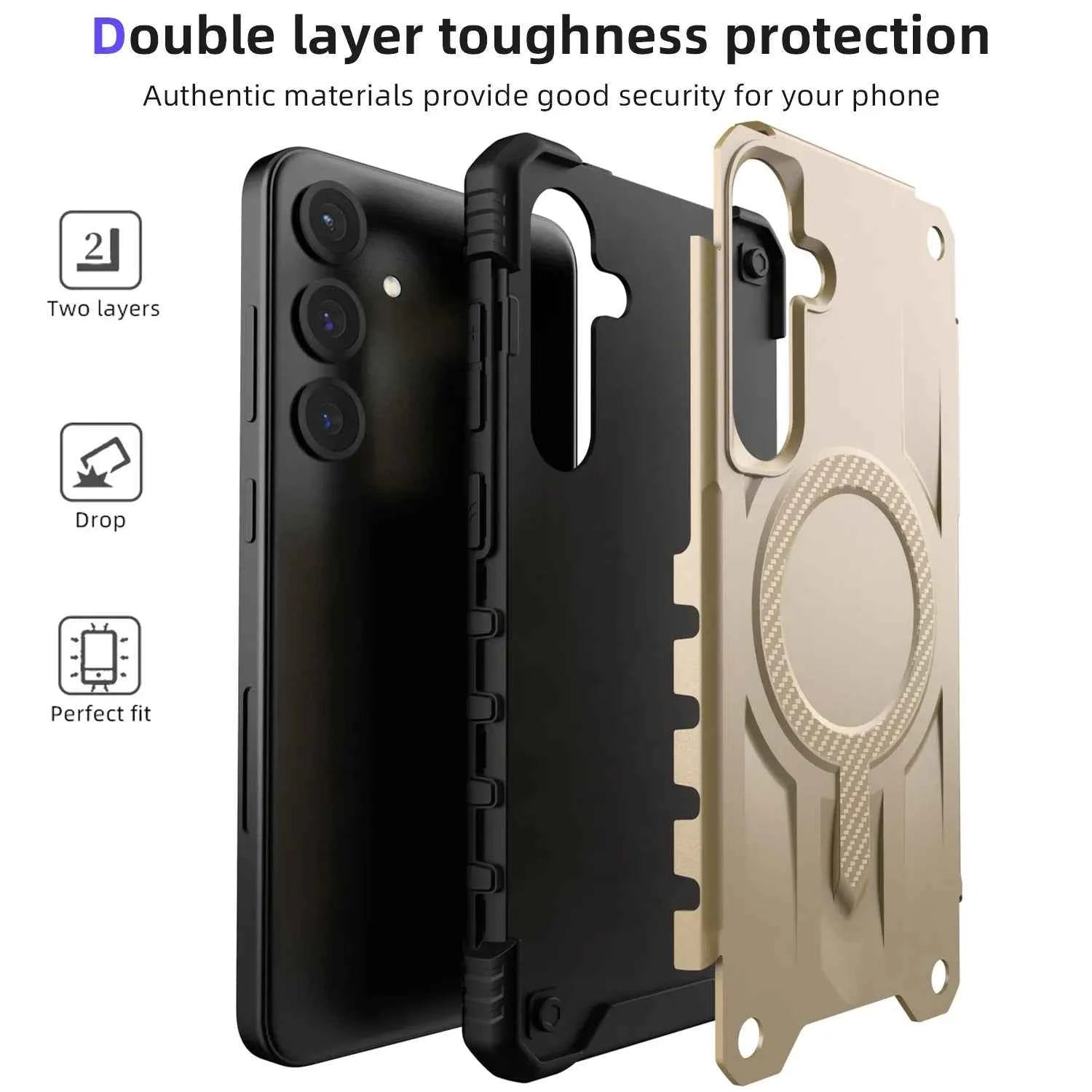 For Samsung Galaxy S25/S25 Plus/S25 Ultra/S24/S24 Plus/S24 UltraS24 FE/S23 FE Phone Case Slim Shockproof Rugged Magnetic Cover