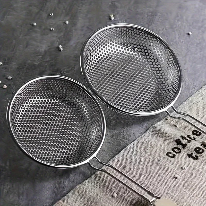 Stainless Steel Skimmer Handheld Wooden Handle Fried Food in The Kitchen Filter Strainer Multifunctional Kitchen Accessories