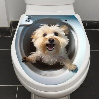Toilet Seat 3D Decals Toilet Seat Cover Waterproof Stickers In 3D Room Ornaments 3D Stickers For Kitchen Living Room Bedroom