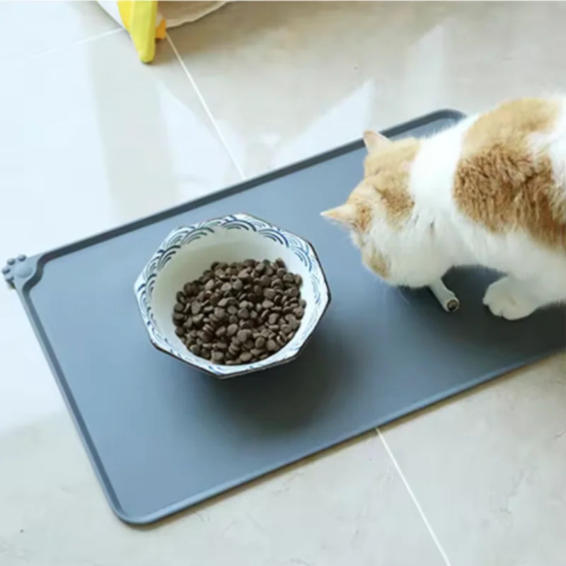 Silicone Pet Meal Mat Waterproof Anti-Slip Cat Food Mat Puppy Feeding Bowl Mat No Cleaning Required Pet Accessories