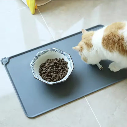 Silicone Pet Meal Mat Waterproof Anti-Slip Cat Food Mat Puppy Feeding Bowl Mat No Cleaning Required Pet Accessories