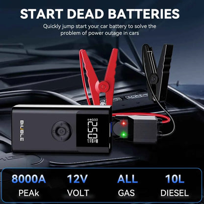 4 In 1 8000A Car Jump Starter 150PSI Air Pump Car Battery Booster Engine Starting Device Tire Air Compressor Power Bank