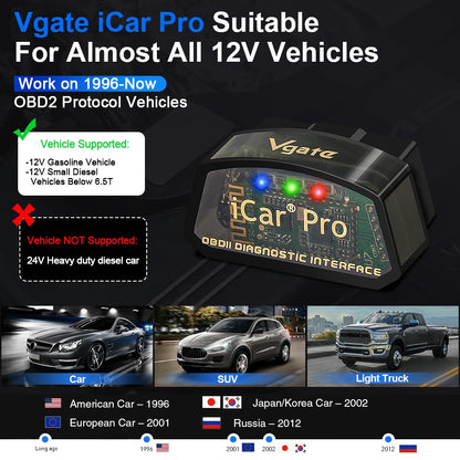 Vgate iCar Pro elm327 V2.3 OBD 2 OBD2 Car Diagnostic Tool WIFI Bluetooth 4.0 for IOS Scan Tool ODB2 Auto Scanner PK ELM 327 V1 5