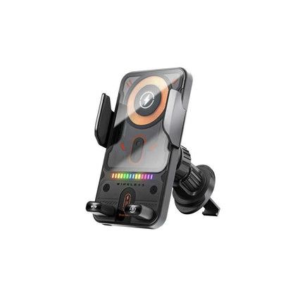 Car Wireless Charger 15W With Auto Clamping Phone Holder And Easy Operation