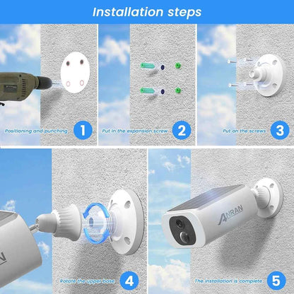 ANRAN 2 3 4 Pack Outdoor WiFi Solar Battery Camera Floodlight Night Vision Alarm