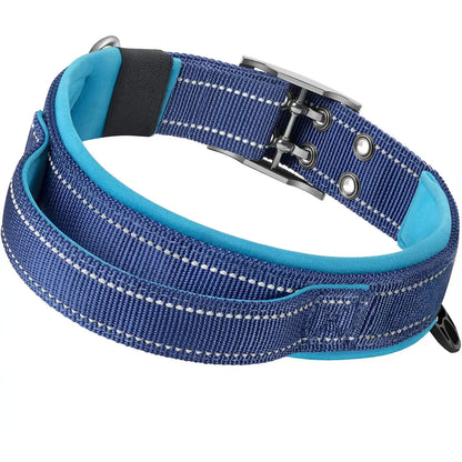 Durable Tactical Dog Collar for Medium to Large Dogs, Adjustable Heavy-Duty Nylon Webbing, Quick Release, Zinc Alloy Metal Buck