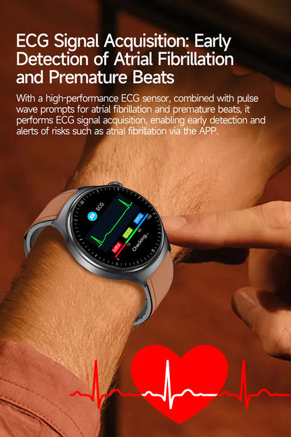 2026 New upgrade Health Check Smart Watch ECG Blood Lipid Uric Acid Body Fat BP Sport Waterproof HD Call Smart Watch Man Women