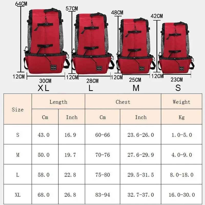 Breathable Adjustable Washable Pet Backpack Carrier For Medium Dogs Polyester