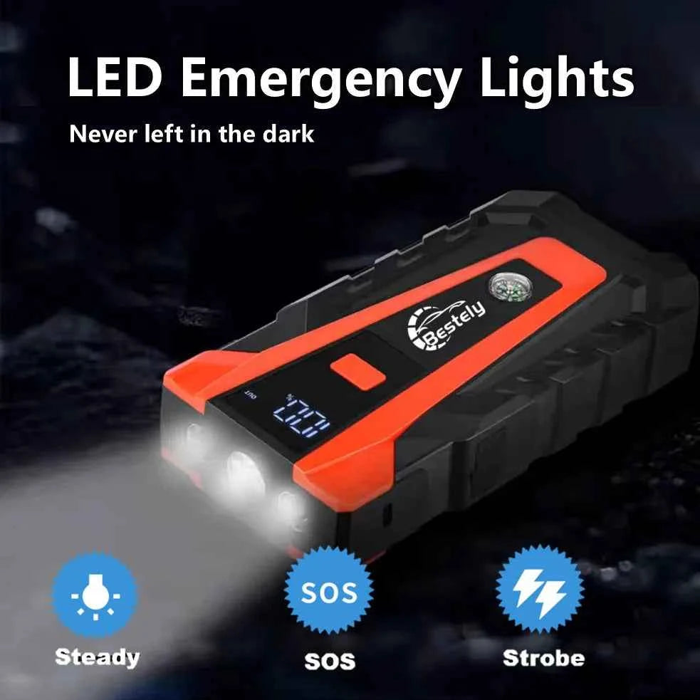Portable Car Jump Starter,Universal 12V Car Battery Jump Starter with Jumper Cables,Multifunctional Power Bank with Flashlight