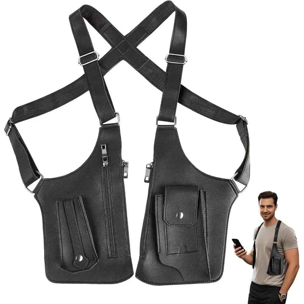Men's Shoulder Underarm Bag, Anti theft Hidden Adjustable Strap Leather Cover