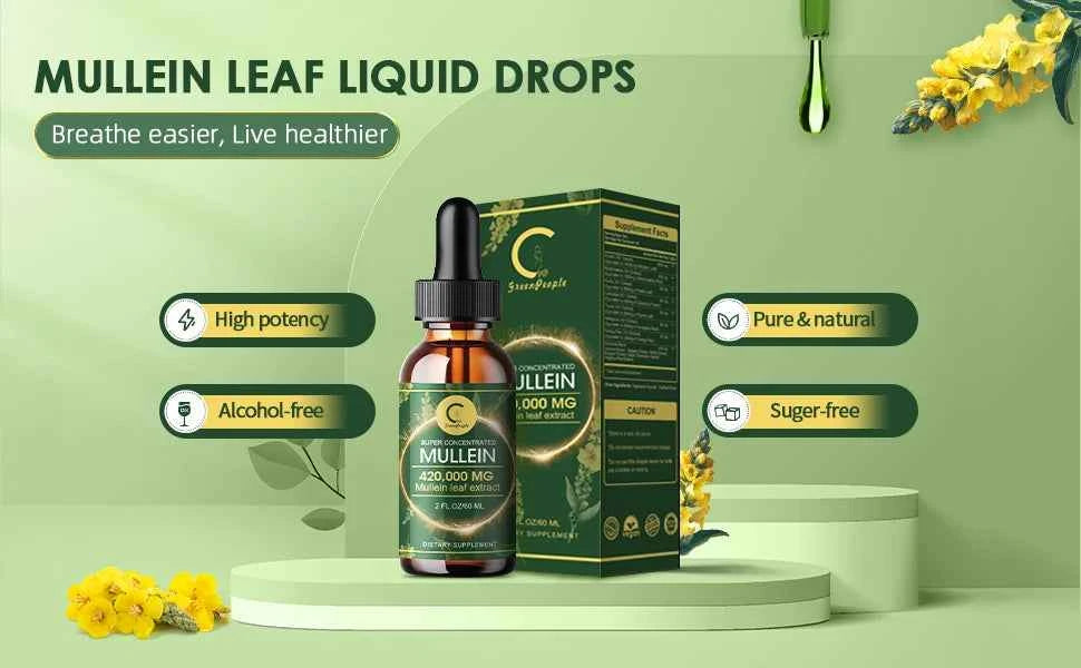 Mullein Drops For Lungs Mullein Leaf Extract Lung Detox And Cleanse Support