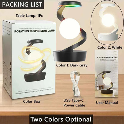 Rotating Floating Table Lamp With 15W Wireless Charger And RGB Light
