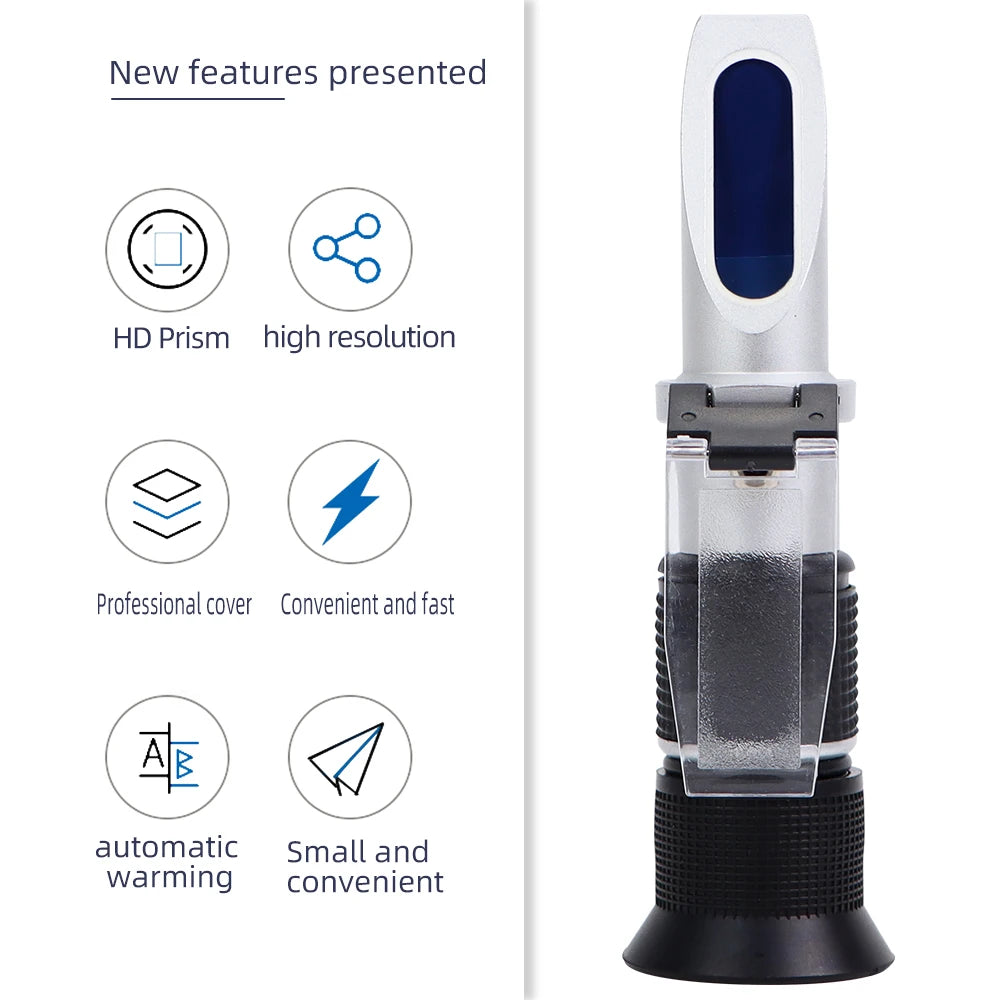 0-90% Handheld Brix Refractometer Sugar Content Tester Honey Fruit Juice Liquids Beekeeping Sugar Refractometer with Retail Box