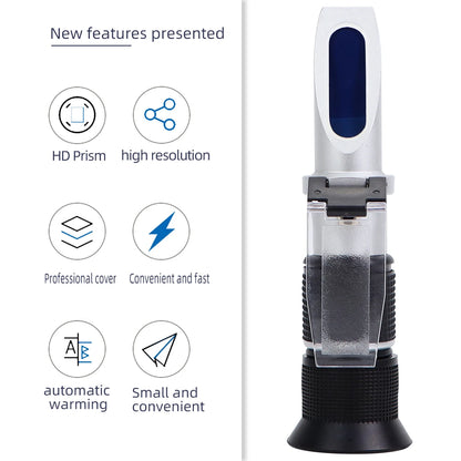 0-90% Handheld Brix Refractometer Sugar Content Tester Honey Fruit Juice Liquids Beekeeping Sugar Refractometer with Retail Box