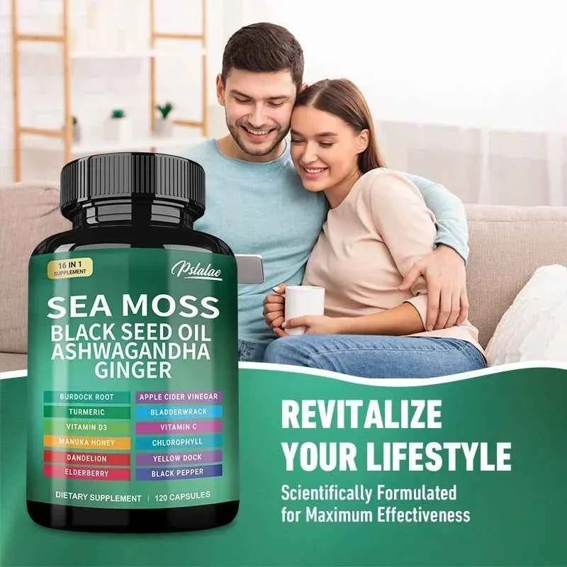 Pslalae Sea Moss Supplement Thyroid Support Immunity Detox Anti Aging Beauty