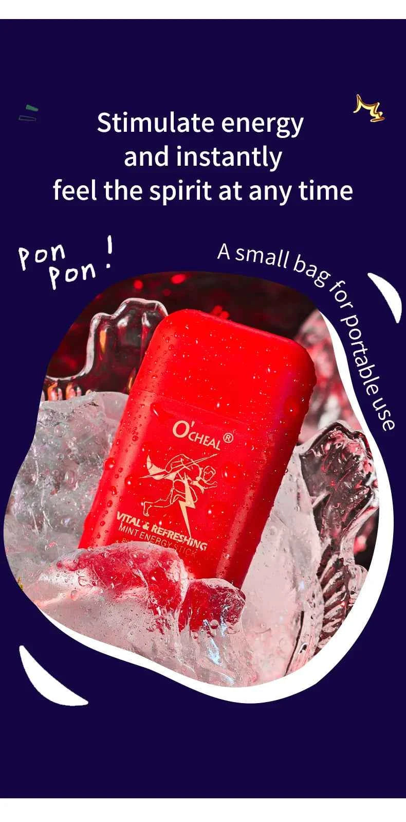 O'CHEAL Alcohol Free Energizing Aromatherapy Inhaler Bar Vapors Stick
