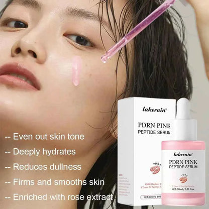 PDRN Pink Peptide Serum, Pink Glow Serum, Peptide Niacinamide Hydrating  Moisturizing Firming,Uneven Skin Tone,Korean Skin Care