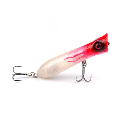 Popper Hard Bait Wobbler Lure 80mm 12g 6 Hook Floating Trailer Ocean Fishing