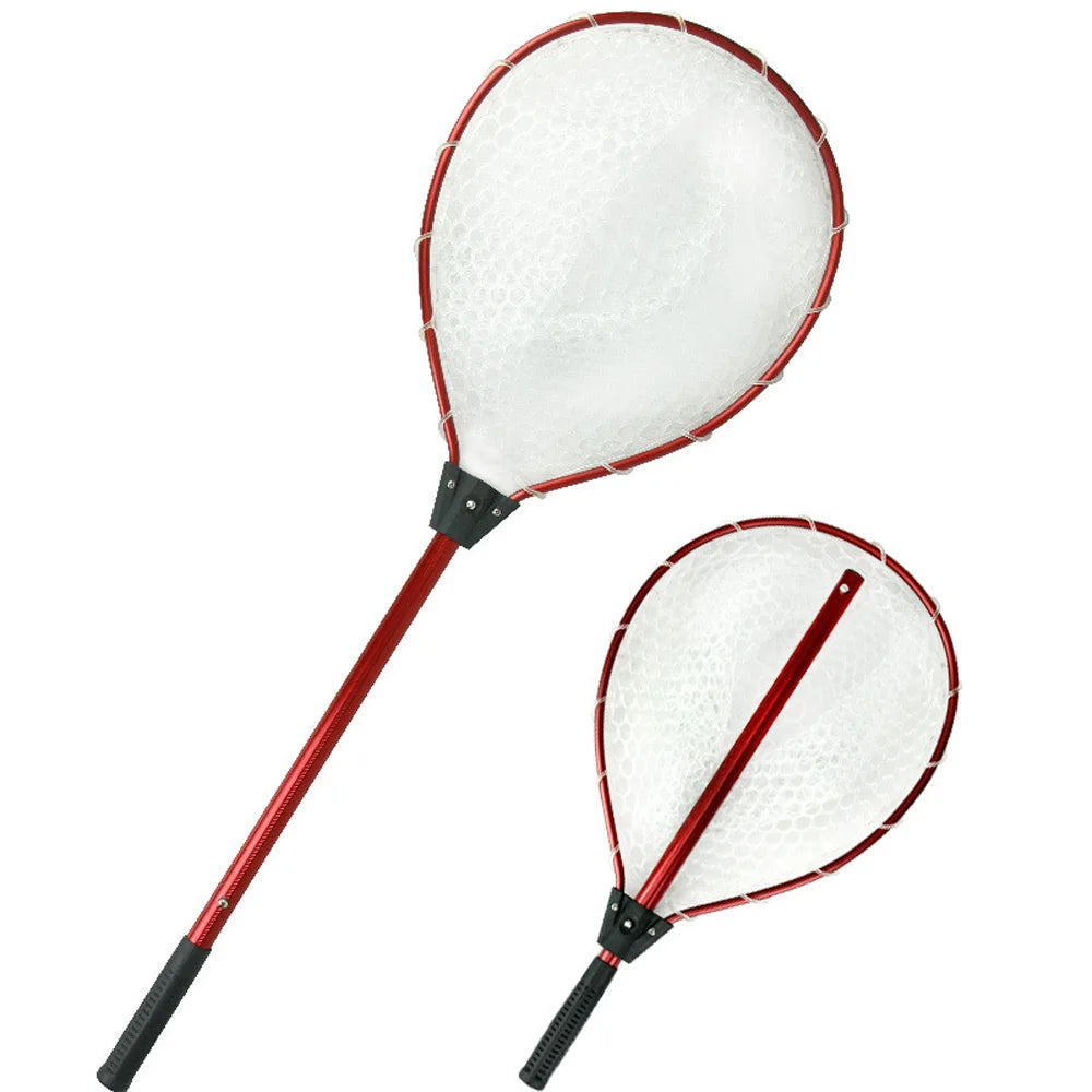 938mm Anti Hook Soft Silicone Fishing Landing Net Telescopic Aluminum Pole