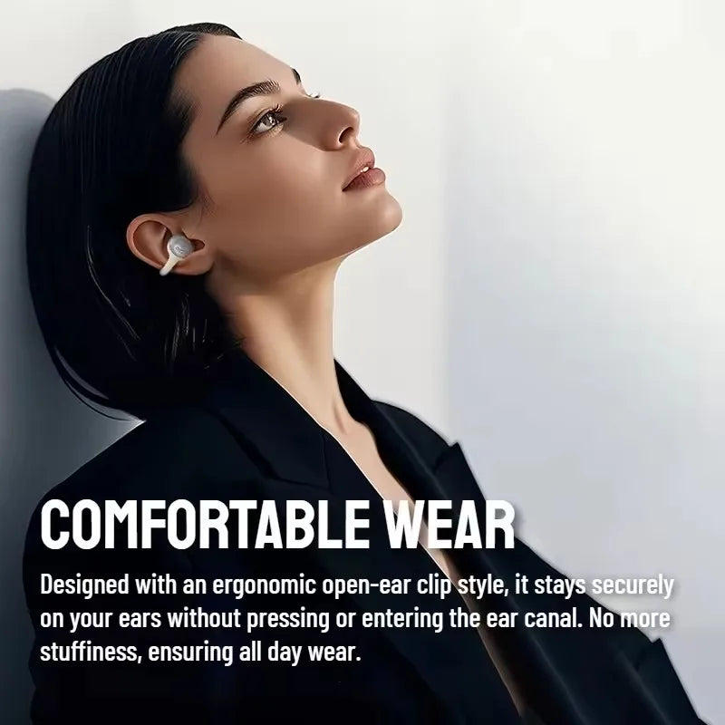 Clip On Wireless Earphones With Noise Reduction And Intelligent Positioning For Comfortable And Stable Communication